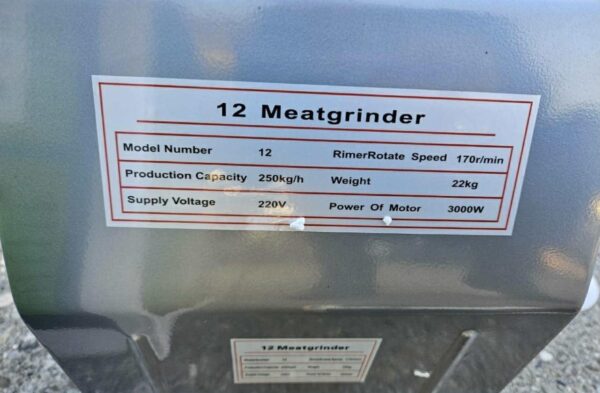 Mašina za mljevenje mesa 3,8kw 250kg/h