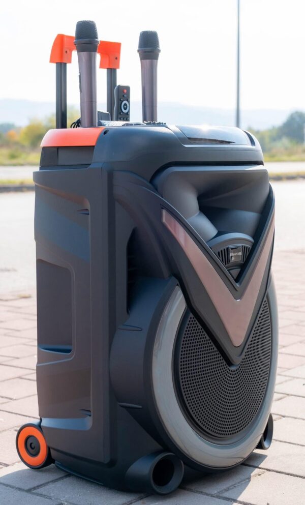 PORTABILNI ZVUČNIK  2400W + 2 BEŽIČNA MIKROFONA